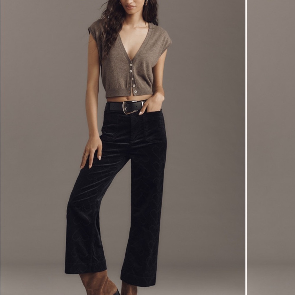 Colette Corduroy heart print pants - Meave by Anthro